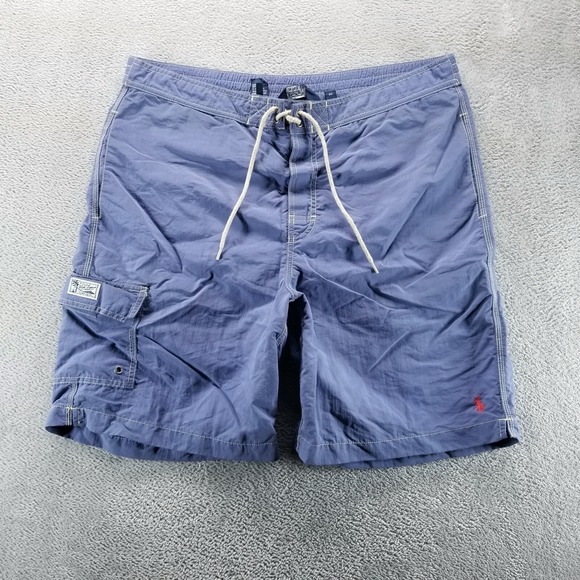 Polo Ralph Lauren Other - VTG Polo Ralph Lauren Swim Shorts Mens L Blue 9" Swim Trunks Drawstring Lined